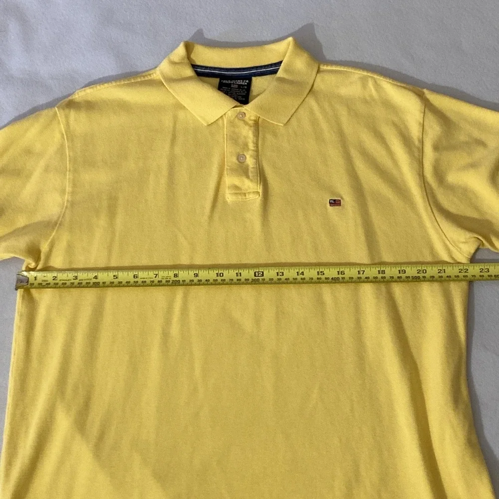 Polo Jeans Co. Ralph Lauren Top Mens Large Yellow Short Sleeve Preppy Flag